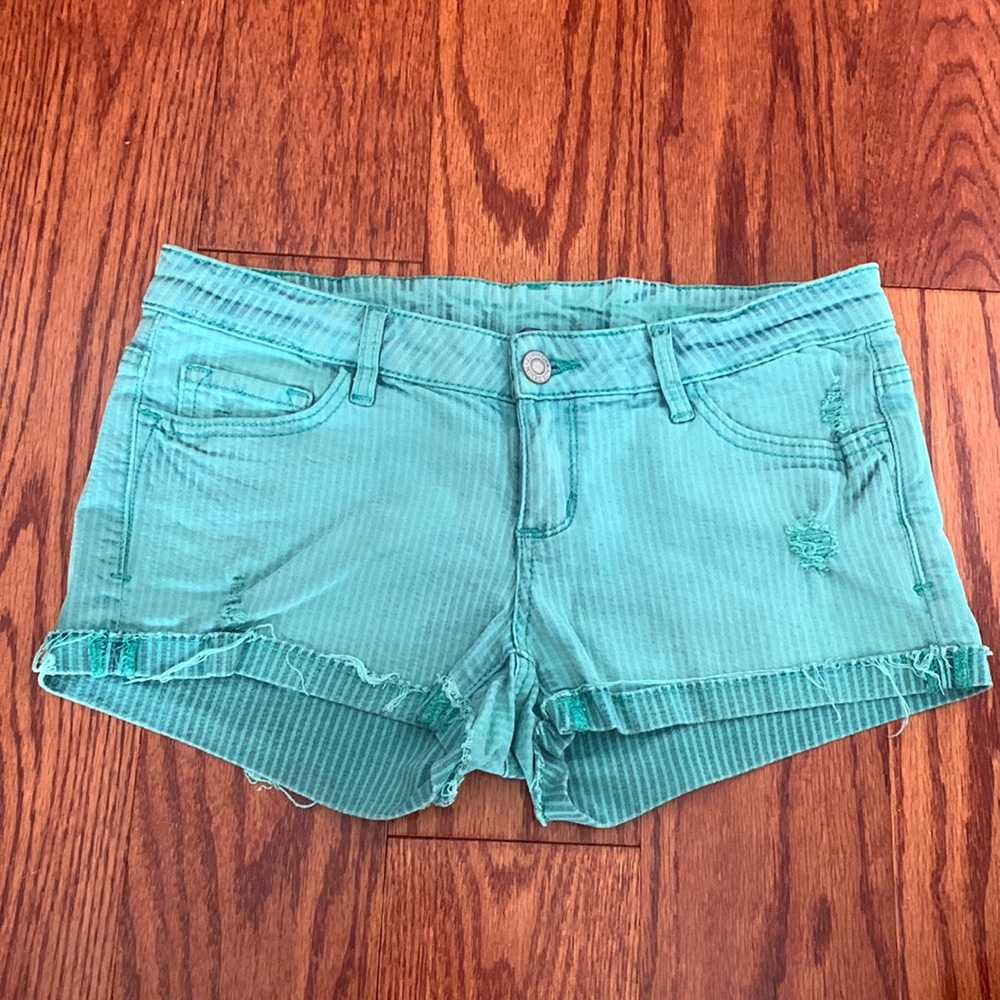 Turquoise Jean Shorts